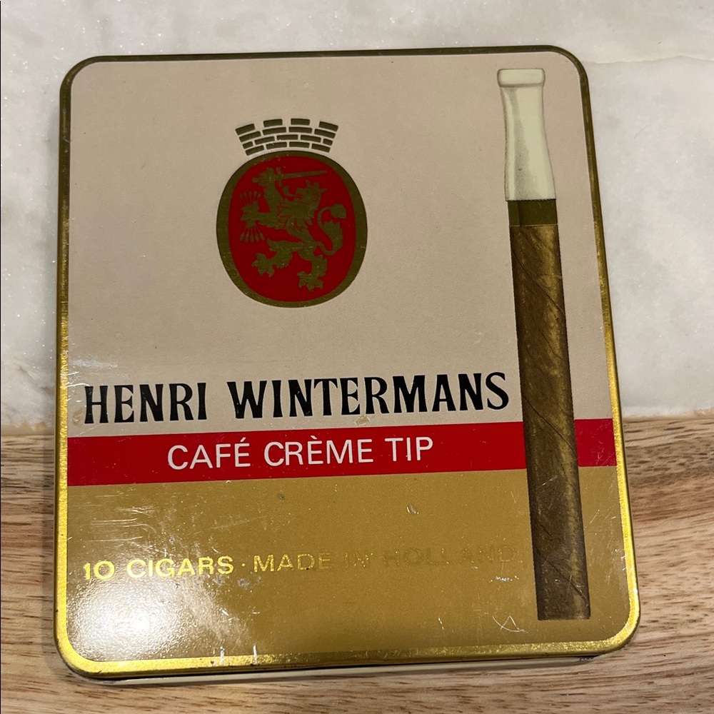 Vintage Henri Wintermans Café Crème Tip Cigar Tin 80 Year Old Advertising